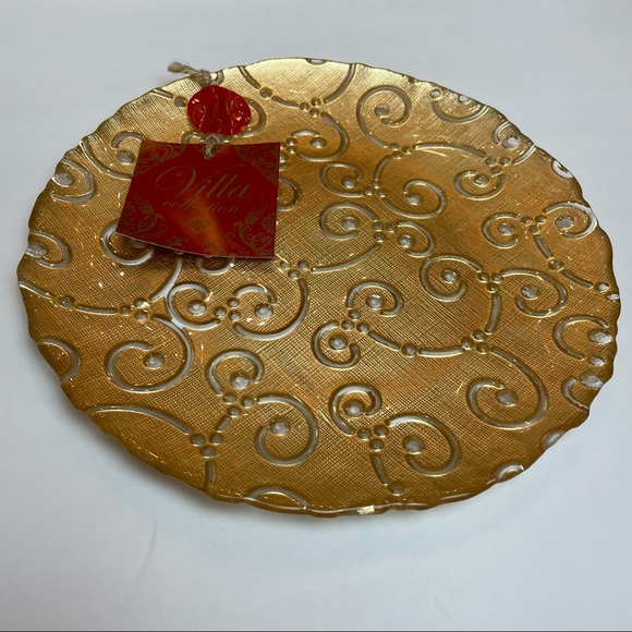 Villa Collection Gilt Decorated 10.5” Glass Plate - Picture 5 of 7